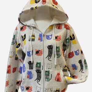 L.A. Soul Cat Hoodie Size Medium. Double Front Pocket. Zippered